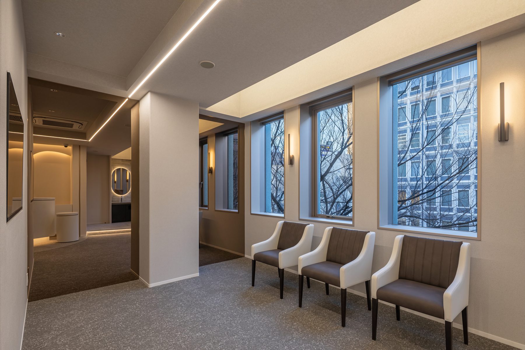 Eden Dental Office — waiting lounge with natural light in Nagoya